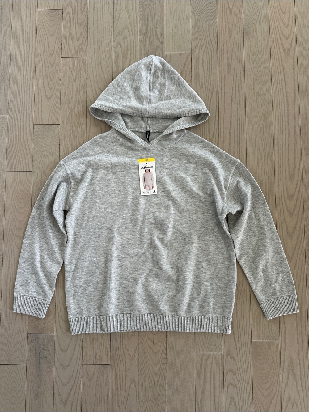 🆕🌷 LAZYPANTS Women’s Small Light Gray Hoodie Sweater New With Tags